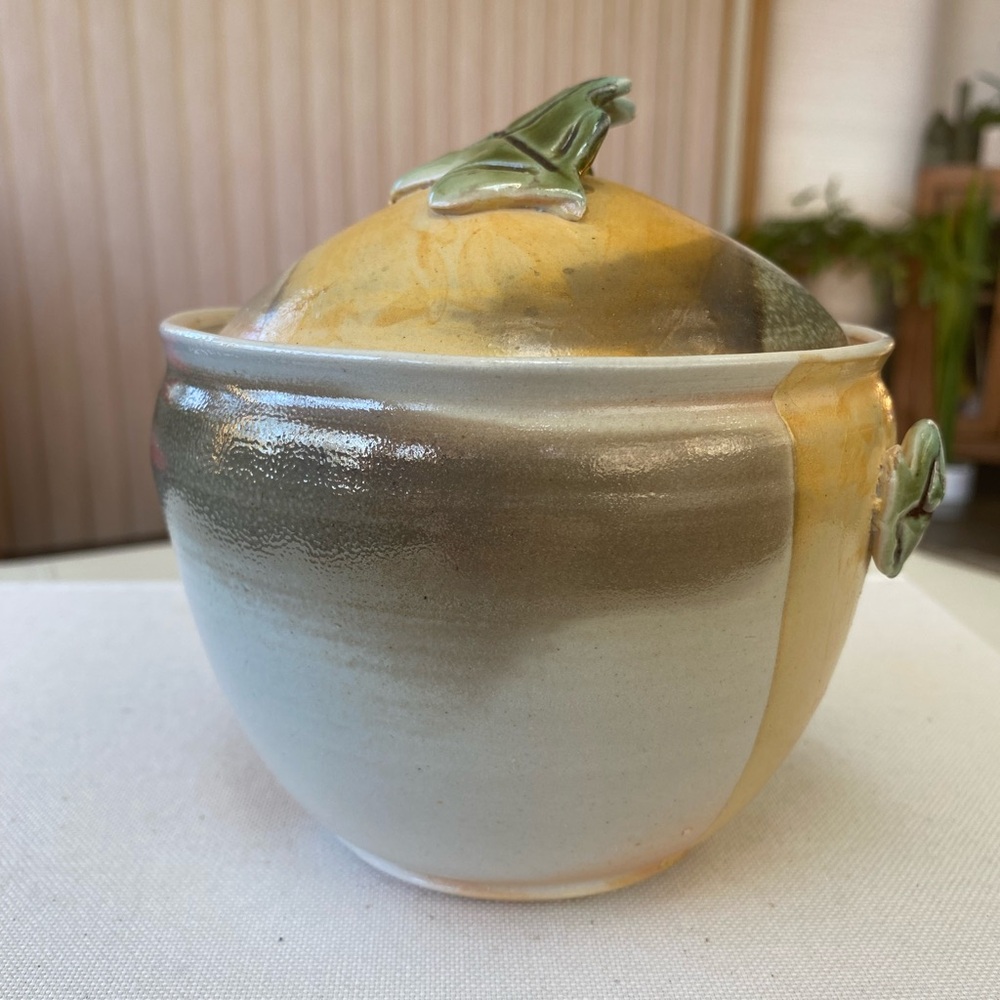 Studio ceramics hand crafted pottery covered vessel